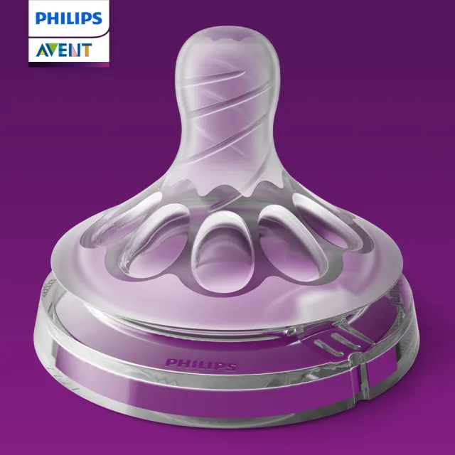 【PHILIPS AVENT】親乳感防脹氣奶嘴雙入裝 中流量 3M+ 孔三號嘴(SCF653/23)