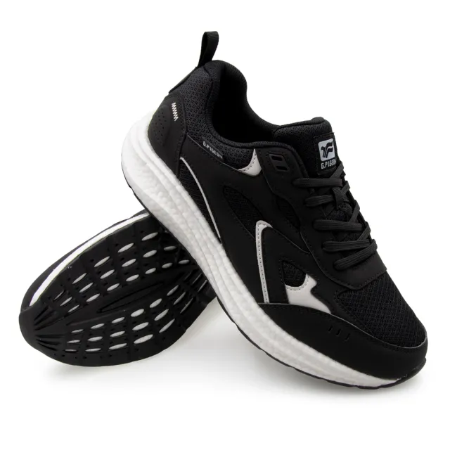 【G.P】男款爆米花輕彈跑鞋P1336M-黑色(SIZE:39-44 共二色)