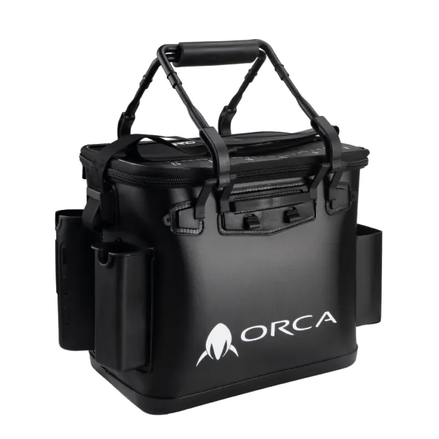 【RONIN 獵漁人】ORCA II 36CM 多功能誘餌桶(磯釣 ASA桶 雙插竿 餌杓 打氣機 工具收納)