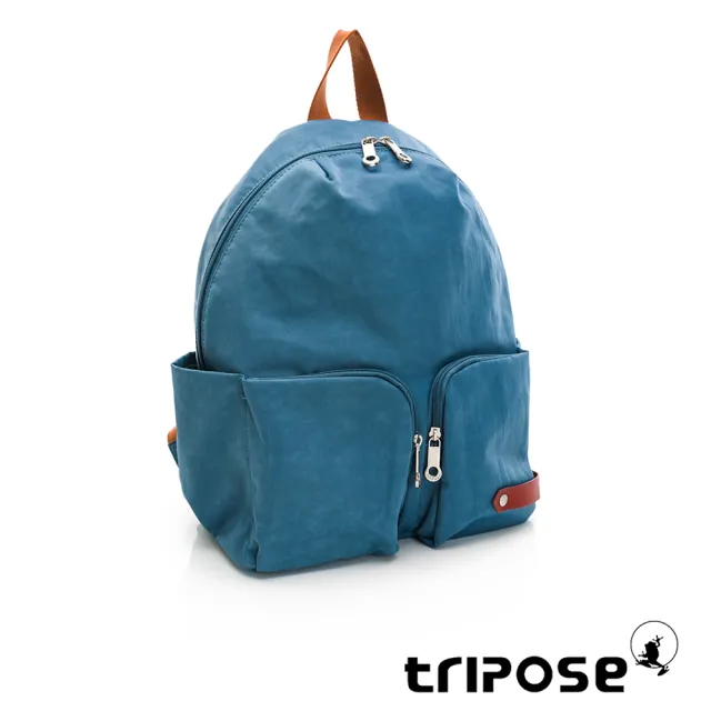 【tripose】CUBI微皺尼龍輕量後背包-大(湖畔藍)