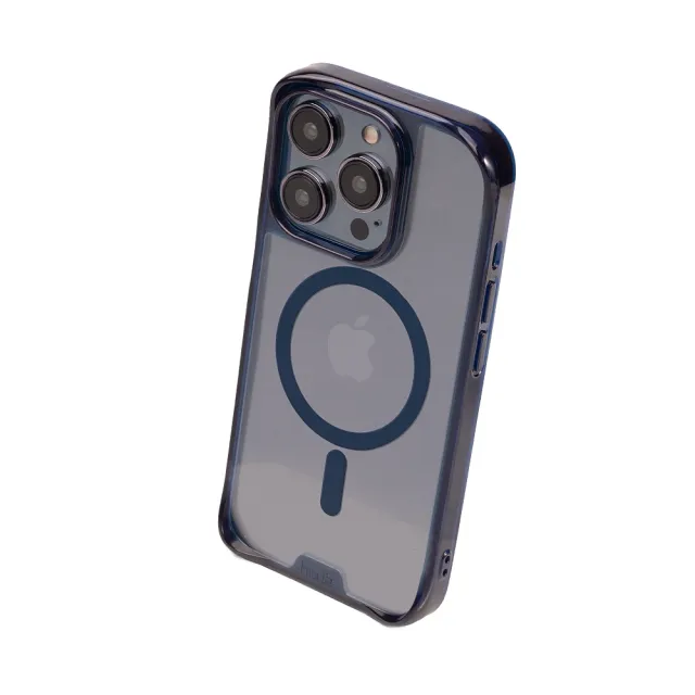 【hoda】iPhone 15/15 Plus/15 Pro/15 Pro Max MagSafe 晶石鋼化玻璃軍規防摔保護殼