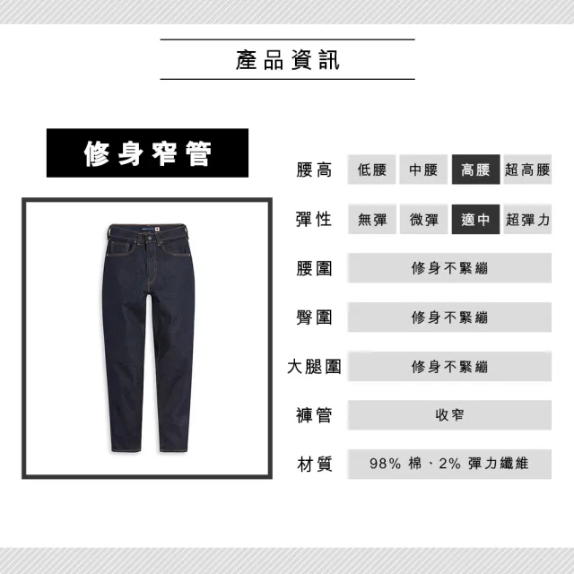 【LEVIS 官方旗艦】LMC MIJ日本製 女 高腰修身窄管牛仔褲/靛藍赤耳/日本職人水洗工藝 熱賣單品 A0575-0001