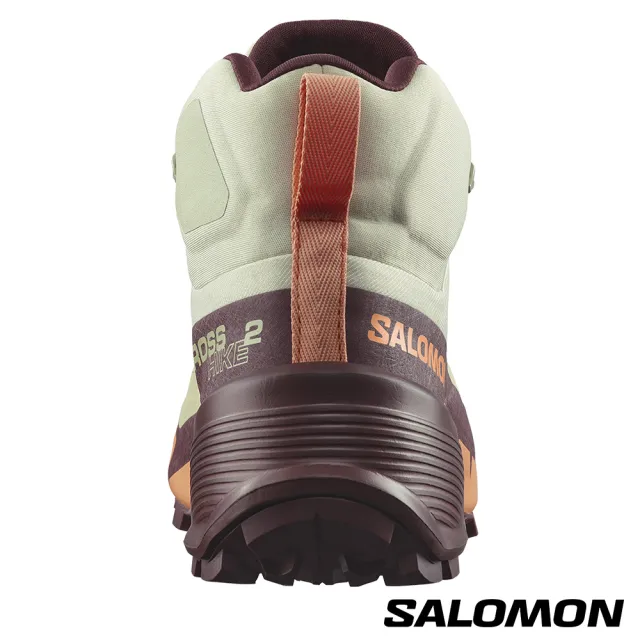 salomon】女CROSS HIKE 2 Goretex 中筒登山鞋(苜蓿灰/哈密瓜/深褐紫