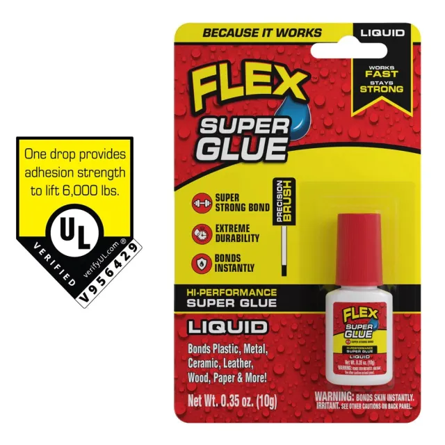 【FLEX SEAL】飛速超級瞬間膠10g-液狀附刷(Flex Super Glue 快乾膠 強力膠 黏膠)