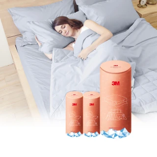 【3M】全面抗蹣涼感防蹣純棉床包枕套三件組-涼感床包套+枕套2入(雙人)