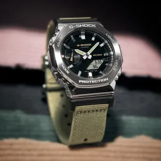 【CASIO 卡西歐】G-SHOCK 金屬八角防護構造雙顯錶 情人節 禮物(GM-2100C-5A/速)