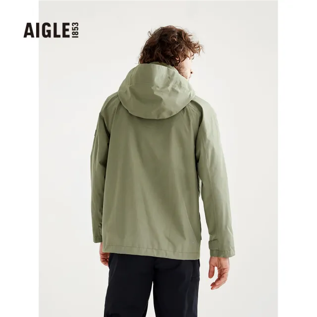 【AIGLE】防水風衣AG-3P132A070 綠色(男風衣 防水透氣風衣)