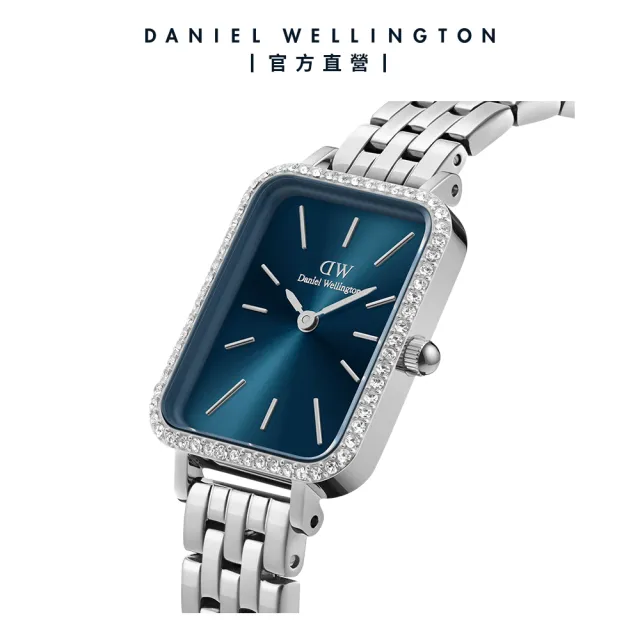 【Daniel Wellington】DW 手錶 Quadro Lumine Bezel 20X26mm星環珠寶式鎏金方錶-兩色任選(DW00100670)