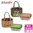 【SNOOPY 史努比】野營趣 #304不銹鋼餐盒提袋組850ml(買1送1)