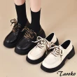 【Taroko】復古學院綁帶厚底粗跟休閒鞋(2色可選)