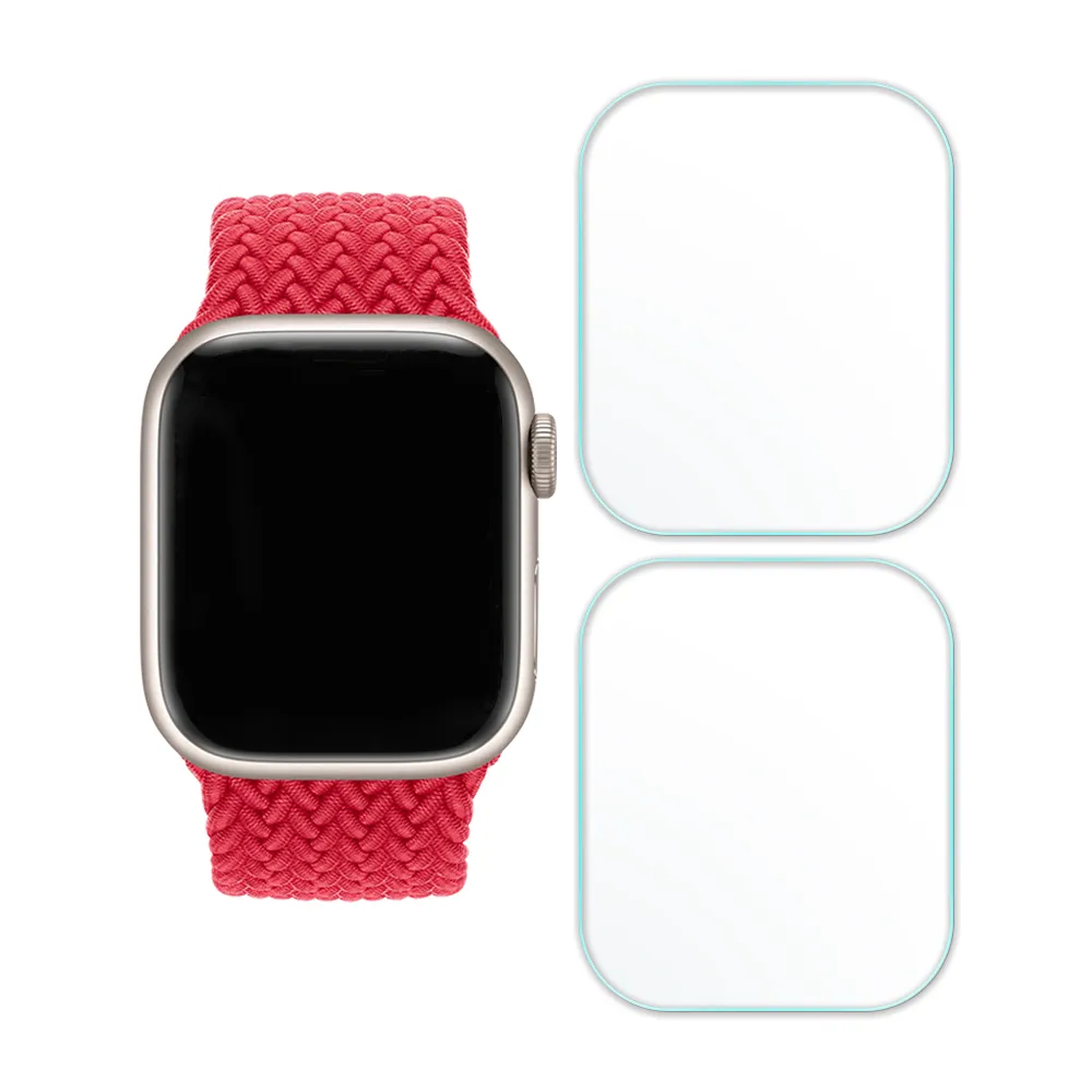 【RedMoon】Apple Watch 9/8/7 3D高清透明TPU奈米水凝膜滿版螢幕保護貼 2入 41/45mm(Watch8/Watch7)