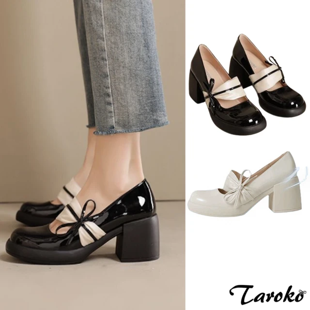 Sp house 法式時裝浪漫方頭瑪麗珍低粗跟鞋(2色可選)