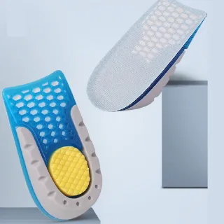 【秒變長腿】高彈力防滑耐磨增高鞋墊-2入(蜂窩透氣孔 減震貼片 隱形鞋墊 增高墊 腳後跟墊 鞋後跟墊 足跟墊)