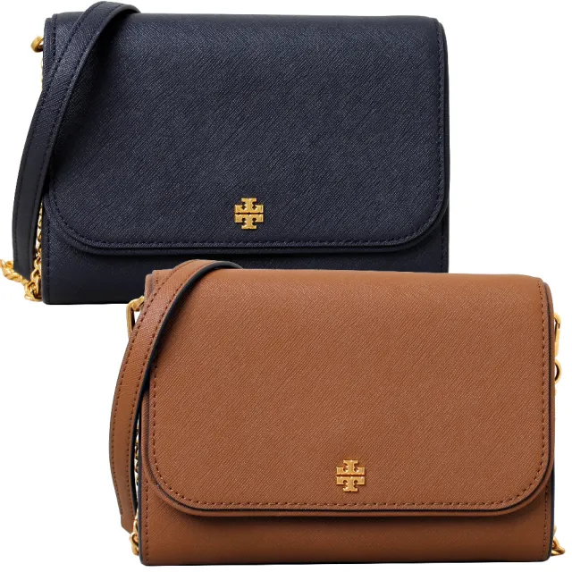 【TORY BURCH】EMERSON 經典LOGO防刮皮革斜背包(多色任選)