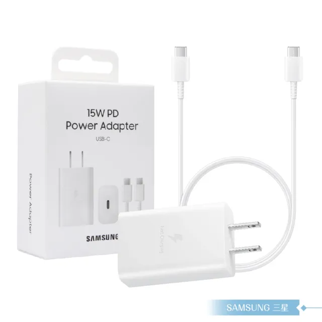 【Samsung 三星】EP-T1510 正原廠盒裝組15W Type C旅充頭+雙Type C線(for Galaxy M)