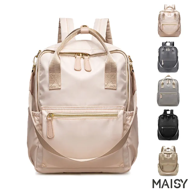 【MAISY】韓風精緻牛津布簡約時尚包(現+預  黑色／香檳色／杏灰色／深灰色／米白色