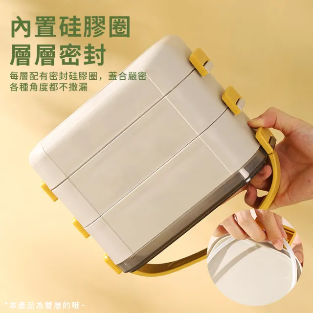 【LZQ】304不鏽鋼雙層分格保溫飯盒 可微波爐加熱 學生便當盒 卡扣式密封保鮮盒(1200ml)