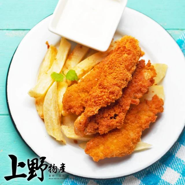 上野物產 8包 魚型虱目魚排(300g±10%/10片/包 炸物 魚排 虱目魚)