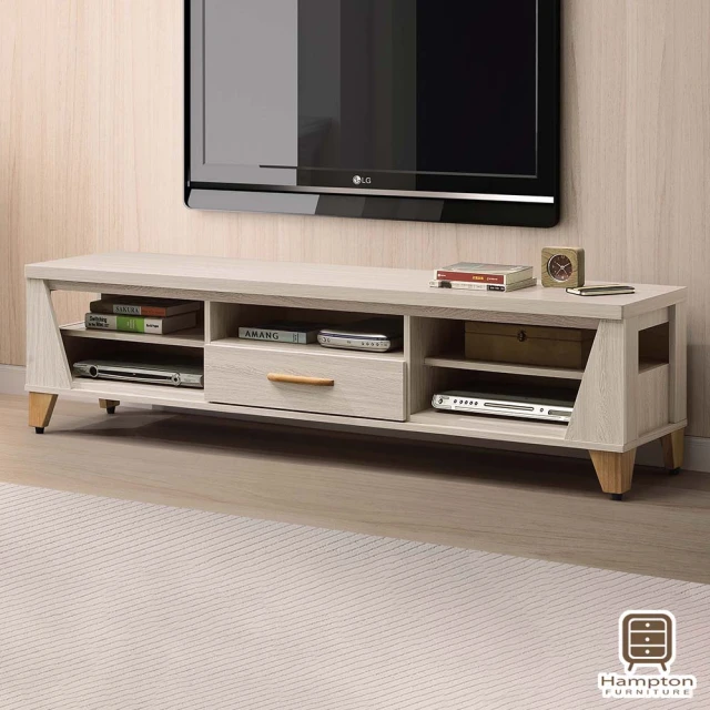 AT HOME 現代簡約5尺灰白色岩板兩門單抽收納電視櫃茶几