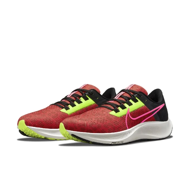 NIKE 耐吉NIKE 耐吉 慢跑鞋 Wmns Air Zoom Pegasus 38 女鞋 紅 螢光黃 運動鞋 小飛馬(DM8061-600)