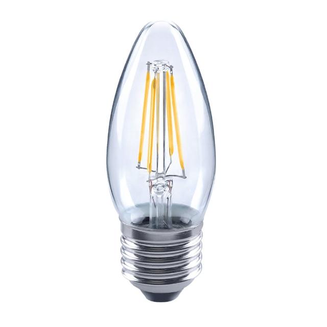 LED尖清蠟燭型燈泡 全電壓 C35C 4.5W E27 黃光 3000K 10入(大螺口 仿鎢絲燈 符合CNS安規)