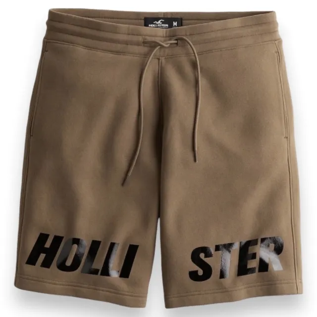 【HOLLISTER Co】海鷗 男生 燙銀亮面LOGO 棉質 男款 休閒短褲 短棉褲(多色可挑)