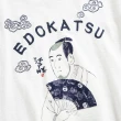 【EDWIN】江戶勝 男裝 忍者系列 浮世繪印花江戶仕紳長袖T恤(米白色)