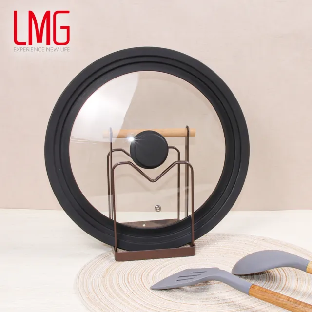 【LMG】多功能矽膠玻璃鍋蓋-黑色(適用26/28/30cm鍋型)