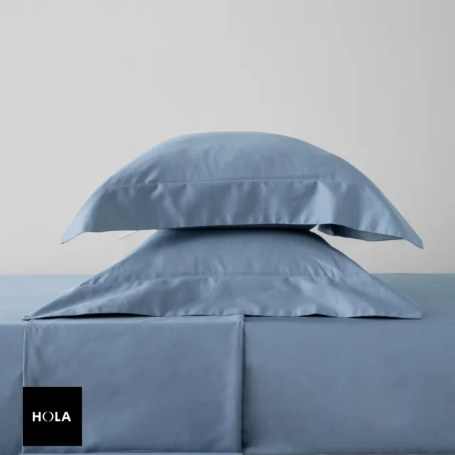 【HOLA】托斯卡素色純棉床包加大迷霧藍