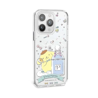 【apbs】三麗鷗 iPhone 15 Pro Max/15 Pro/15 Plus/15 輕薄軍規防摔水晶彩鑽手機殼(香水布丁狗)