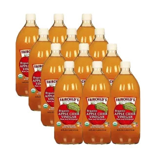 【費爾先生 Fairchilds】有機蘋果醋X12瓶(473ml/瓶)