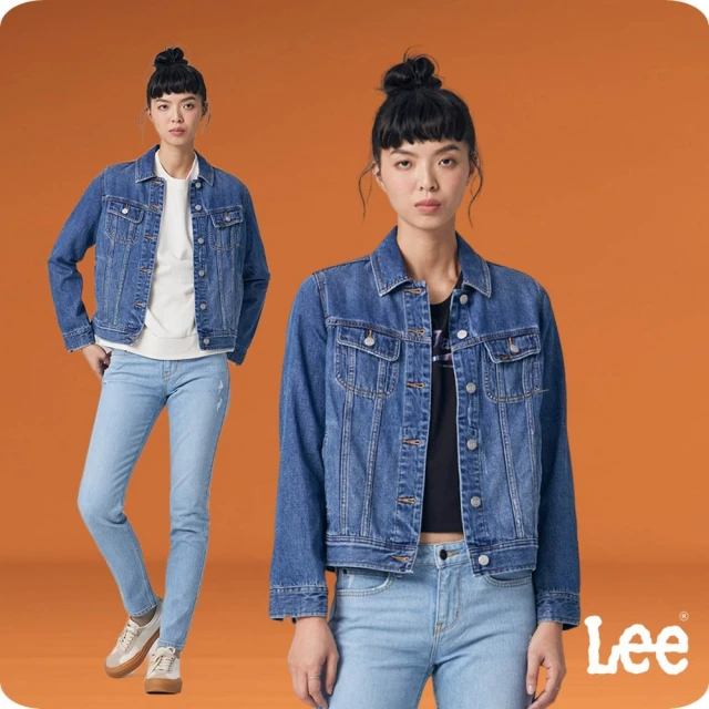 Lee 女裝 牛仔外套 / 經典雙口袋 中藍洗水 標準版型(LB314019051)