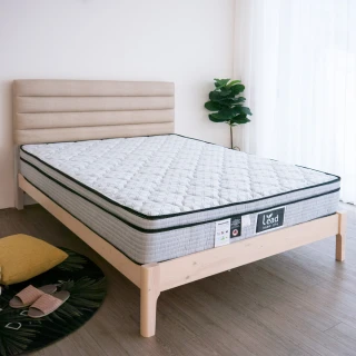 【麗得傢居】安東尼5尺實木床架+三線獨立筒床墊 雙人床組(可加購收納抽屜一組二個)