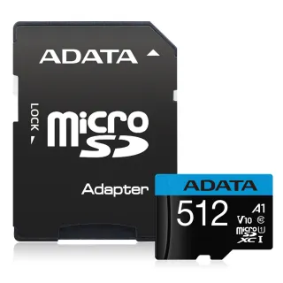 【ADATA 威剛】microSDXC UHS-I C10/U1/V10/A1 512G 記憶卡(適用 智慧型手機 / 平板電腦 / 3C設備)