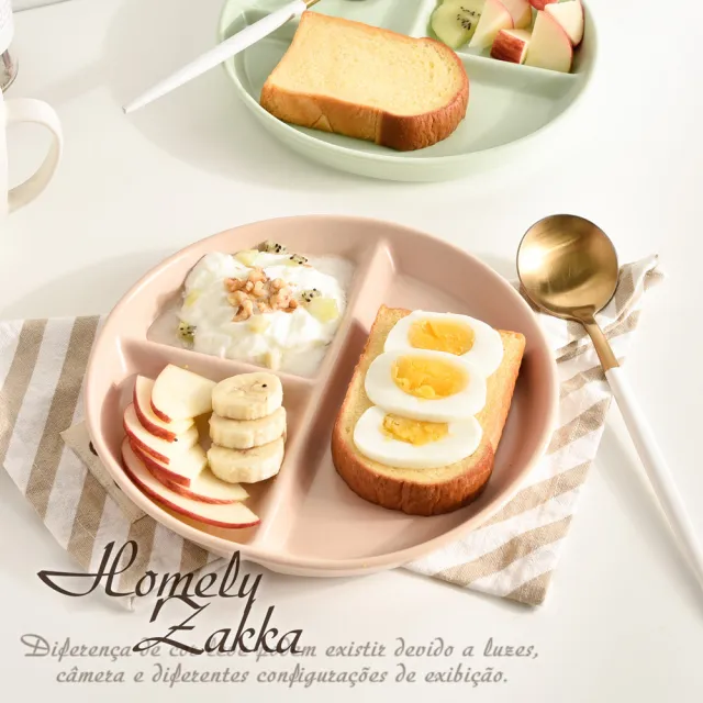 【Homely Zakka】北歐啞光釉陶瓷分隔餐盤/211餐盤_3色一組(健康分隔盤 瘦身餐盤 健身餐盤 減脂餐盤)