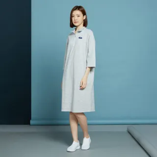 【YVONNE 以旺傢飾】出清品 運動風拉鍊半開襟洋裝(銀白灰)