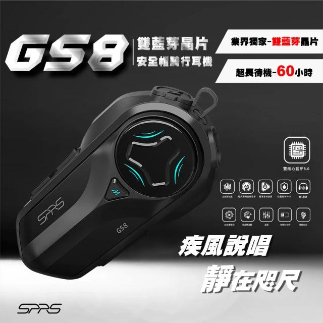 【SPRS】業界獨創『GS8 雙藍芽耳機 穩定連線/RGB呼吸燈/IP67防塵防水(贈全罩半罩麥克風)