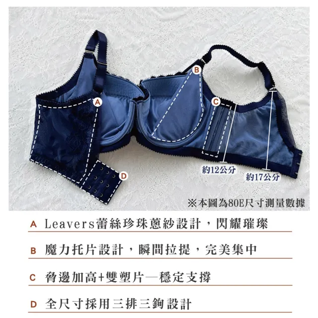 【Swear 思薇爾】星燦女爵系列C-F罩背心型蕾絲集中包覆女內衣(普魯士藍)