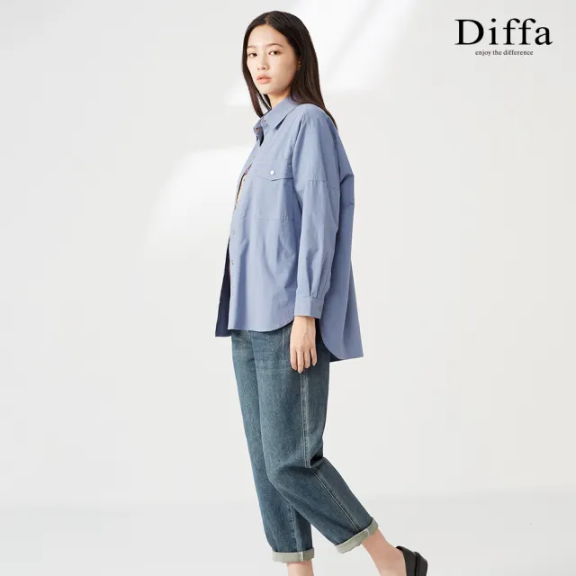 【Diffa】時尚率性落肩貼袋外套-女