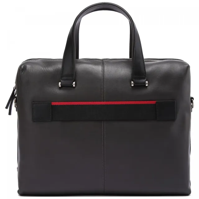 【Cerruti 1881】義大利原裝進口 頂級小牛皮公事包/斜背包 CECA05334M(深灰色)