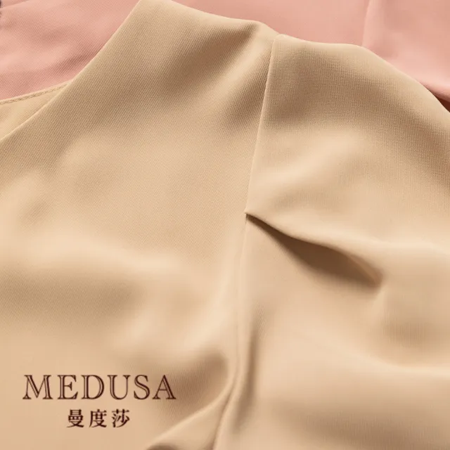 【MEDUSA 曼度莎】現貨-典雅花苞袖雪紡上衣 - 2色（M-XL）｜女上衣 短袖上衣 雪紡上衣(102-15731)