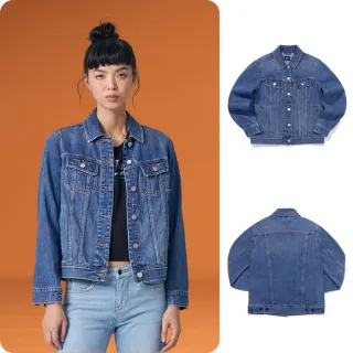 【Lee】女裝 牛仔外套 / 經典雙口袋 中藍洗水 標準版型(LB314019051)