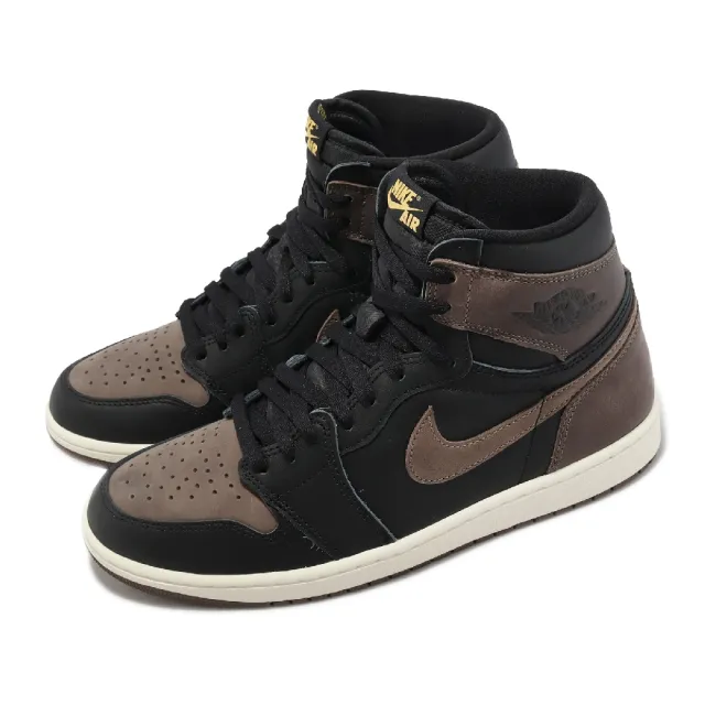 NIKE 耐吉】休閒鞋Air Jordan 1 Retro High OG 男鞋黑摩卡高筒AJ1 拼接