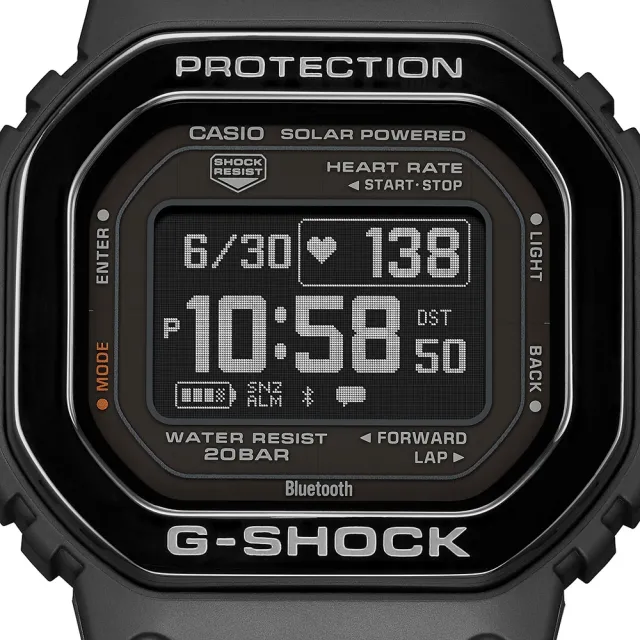 CASIO 卡西歐】G-SHOCK G-SQUAD系列心率偵測藍牙太陽能電力酷黑經典方