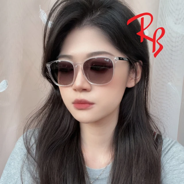 RayBan 雷朋 亞洲版 舒適加高鼻翼 時尚太陽眼鏡 RB4387F 134911 透明框漸層灰鏡片 公司貨