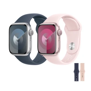 運動錶帶超值組【Apple】Apple Watch S9 GPS 41mm(鋁金屬錶殼搭配運動型錶帶)