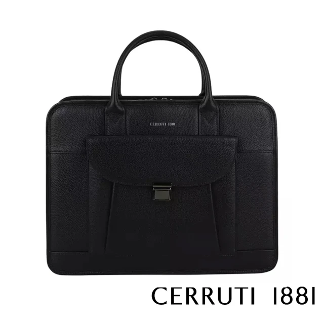 Cerruti 1881 頂級義大利小牛皮公事包/斜背包 CECA06175M(黑色)