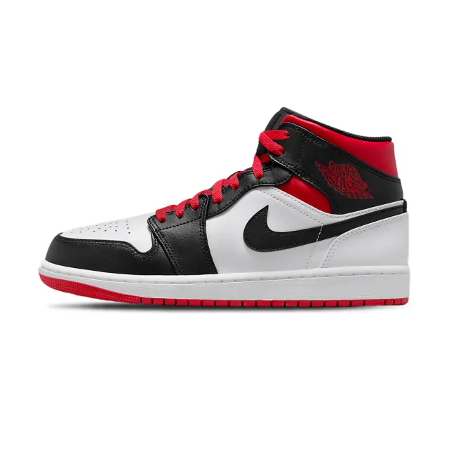 NIKE 耐吉】Jordan 1 Mid Gym Red 男鞋黑紅色黑腳趾中筒喬丹經典休閒鞋