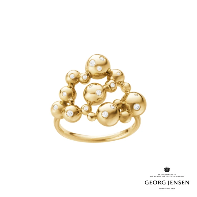 Georg Jensen 喬治傑生 MOONLIGHT GRAPES 鑲鑽戒指(黃金 鑽石 戒指)