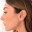 【ELLIE VAIL】邁阿密防水珠寶 公主切割方鑽X金色小圓耳骨夾 Sienna Baguette Ear Cuff(防水珠寶)